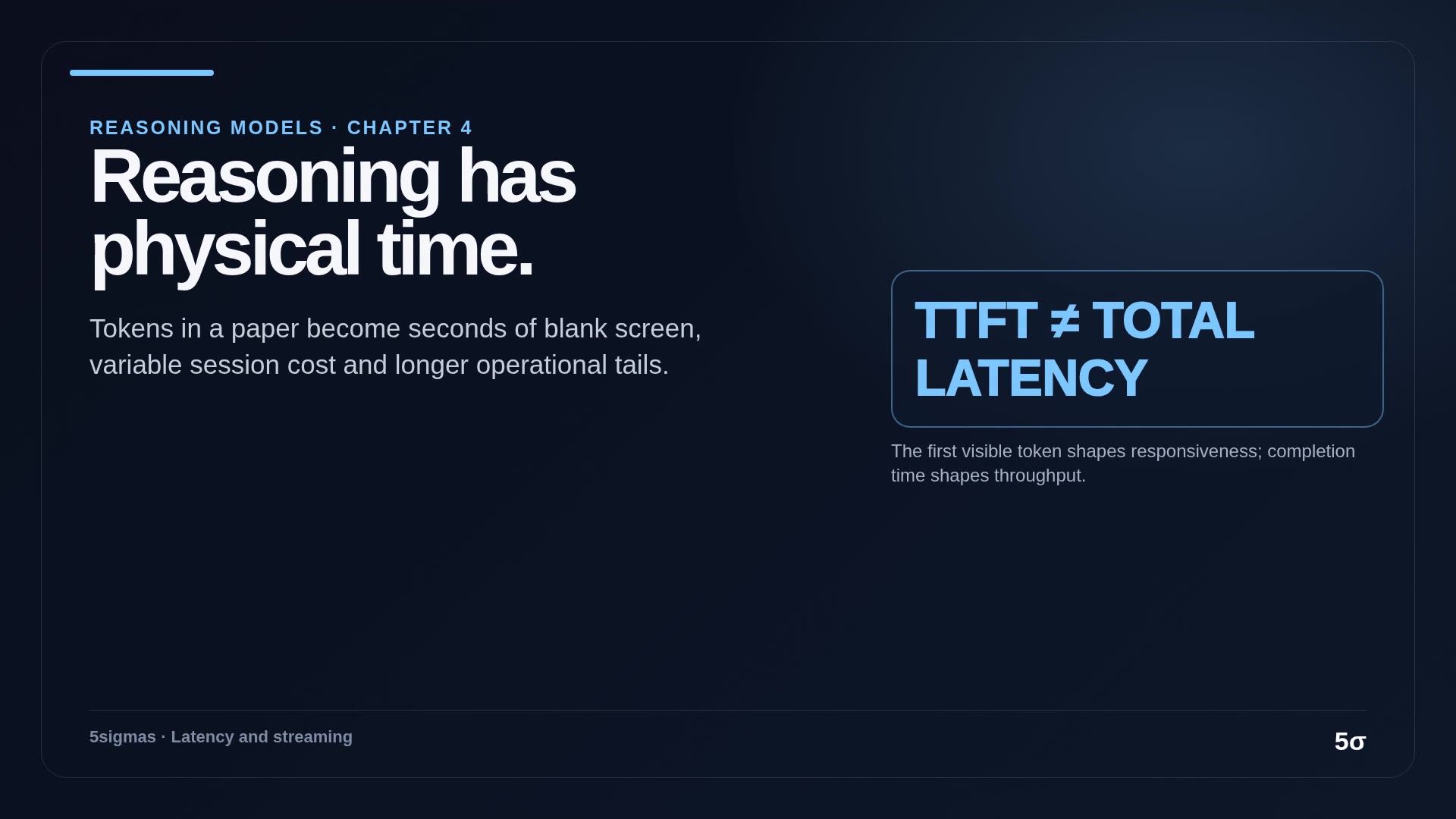 Native English visual about latency and streaming in reasoning systems